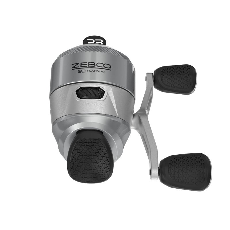 Zebco 33 Platinum Spincast Fishing Reel, Size 30 Reel, Right or Left-Hand Retrieve, 4.7:1 Gear Ratio, Pre-spooled with 10 lb Zebco Cajun Line, Silver - Image 1